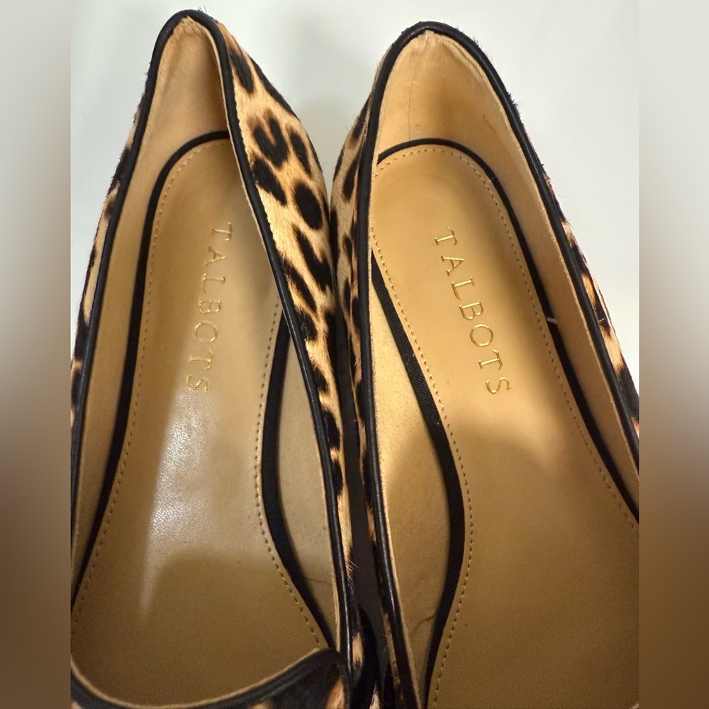 Talbots Ryan buckle loafers cheetah print calf hair animal print preppy 6 1/2 EC - Picture 6 of 9